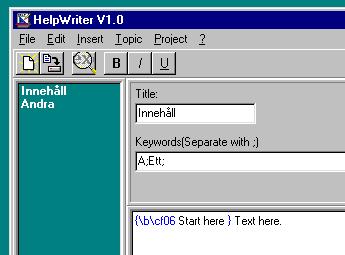 Screenshot of HelpWriter